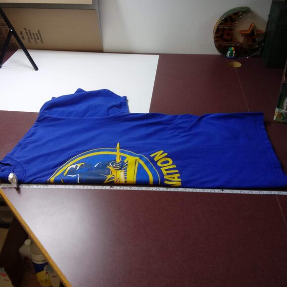 Golden State Warriors NBA Basketball Mens 3X Blue Yellow Dub Nation Max Heavy - Picture 9 of 11